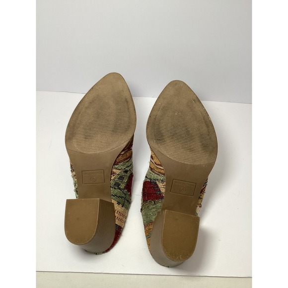 Wonderly Aztec Print Pointed Toe Mule Heel Women's Size 8 Western Style - Picture 8 of 8